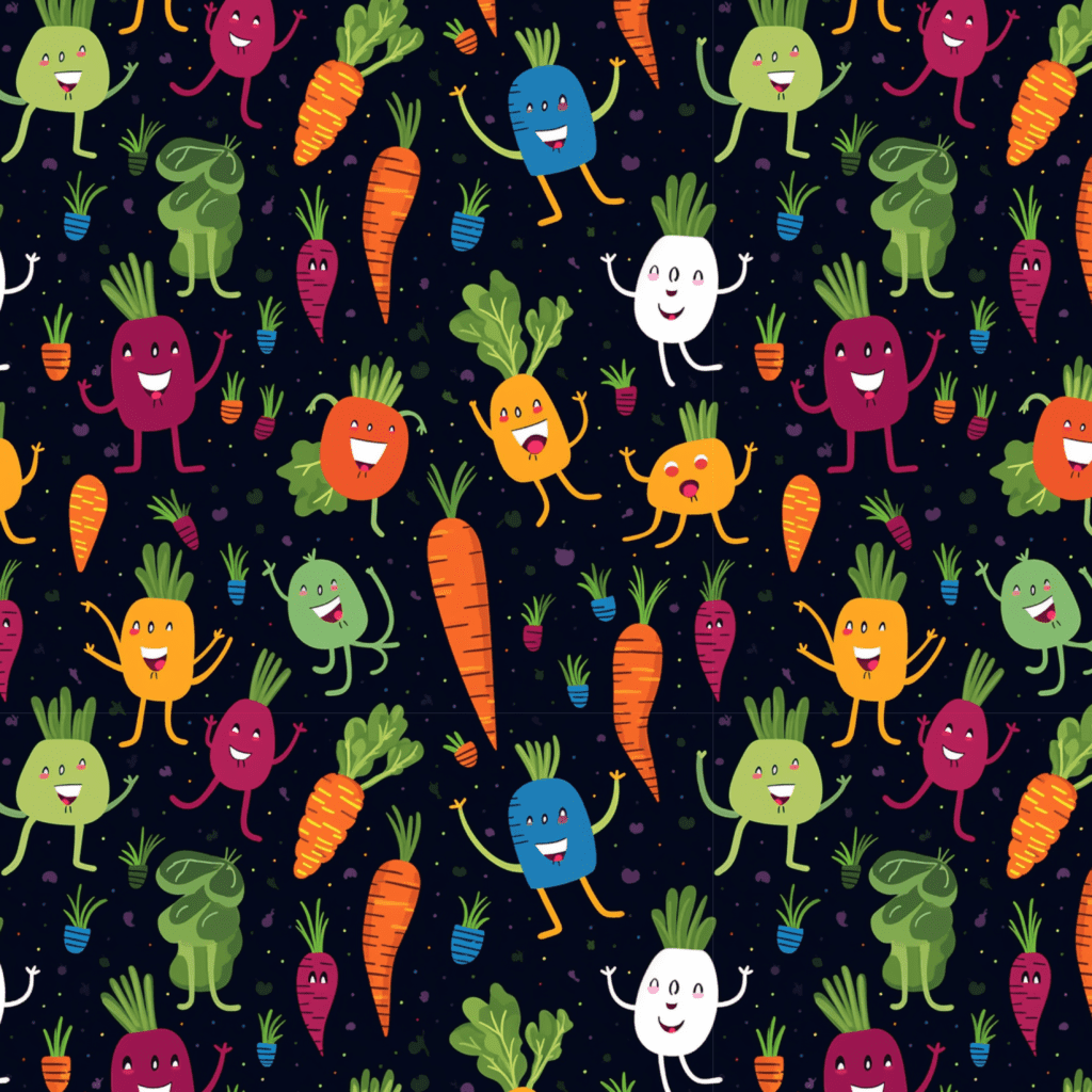Happy Dancing Vegetables Galt Ocean Designs