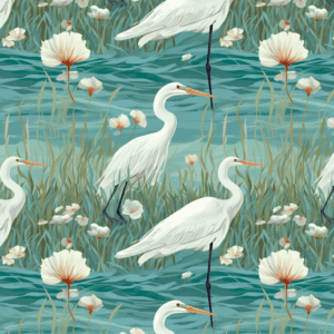 White Egrets by the Sea