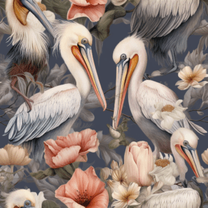 Floral Pelicans