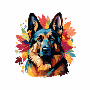 German Shepherd Leaves Colorful
