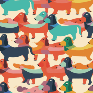 Dachshund Lovers Abstract Art