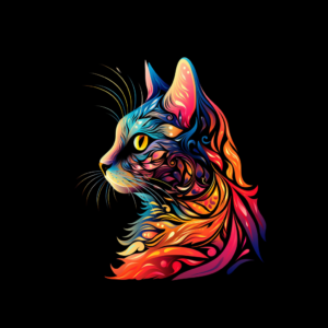 Colorful Cat Psychedelic Kitten Tie Dye