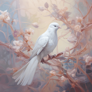 Dove of Peace White Dove Pink Floral