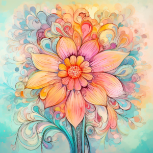 Retro Groovy Pastel Flowers