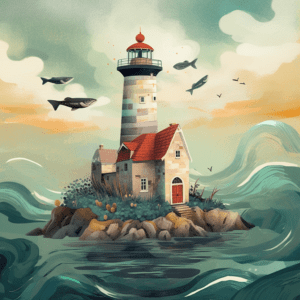 Cottagecore Fantasy Lighthouse