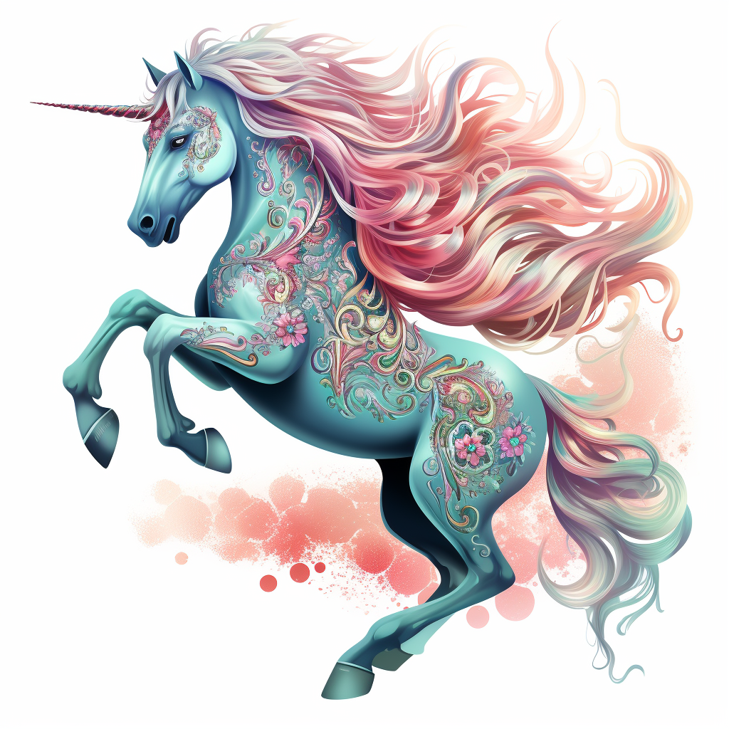 Floral Unicorn Pink Flowing Mane