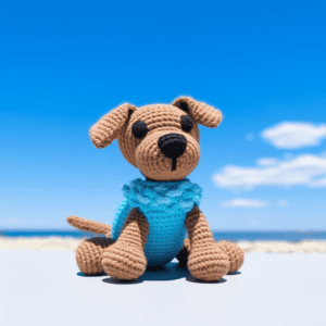 Crochet Dog Puppy Beach Blue Sky