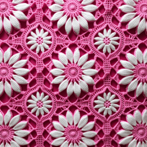 Crocheted Flowers Boho Pink Knit
