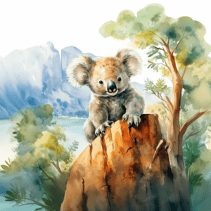 Cute Little Koala Bear in the Wild