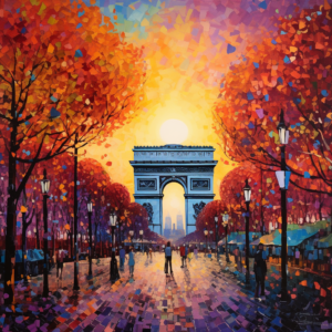 Arc de Triomphe Champs Elysees Paris France Mosaic