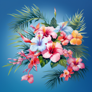 Hawaiian Hibiscus Floral Watercolor Tropical
