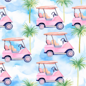 Pink golf carts