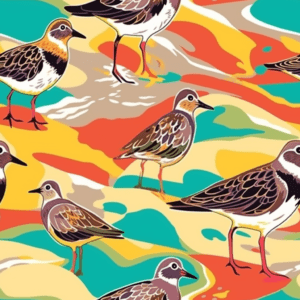 Sandpiper on the beach pop art