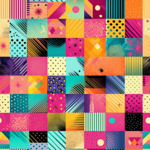 Retro Quilt 80's 90's Inspired Colorful Patchwork Pattern