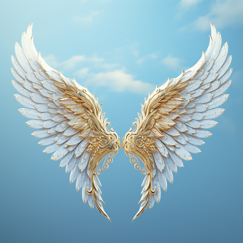Heavenly Golden Angel Wings