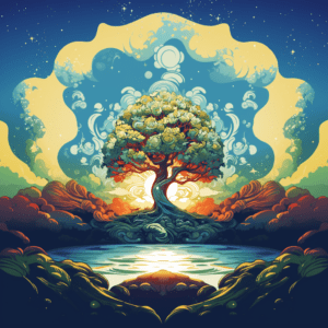 Sunrise Spiritual Sun Water Tree of Life