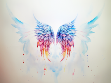 Whimsical Angel Wings Watercolor Art