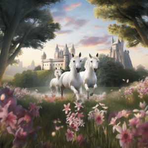 Dreamy White Horses Castlecore