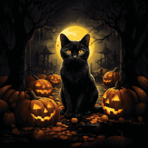 Black Cat Spooky Kitten Pumpkins