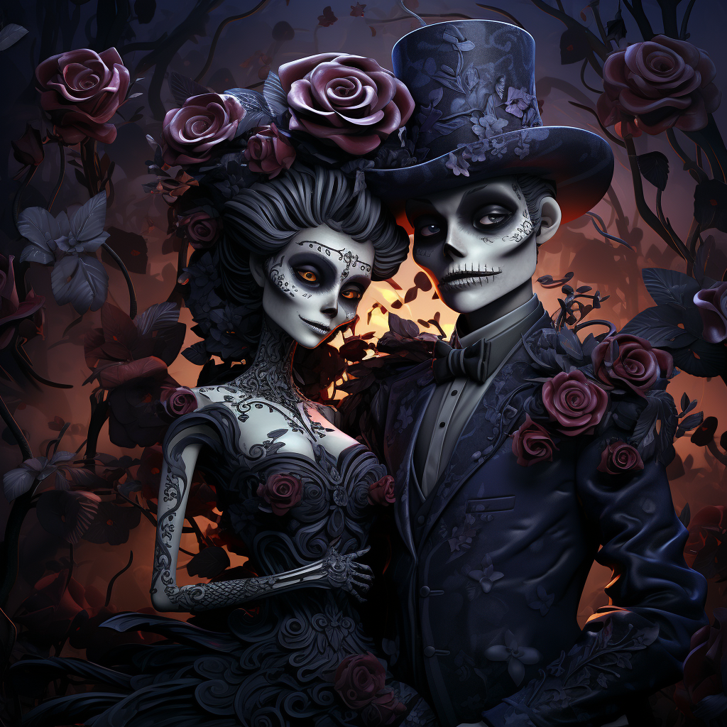 Dia de los muertos goth couple