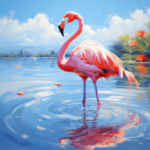 Beautiful Flamingo Blue Sky Sunny Day