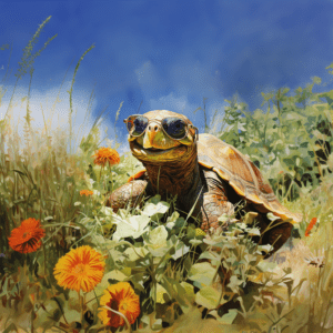 Box Turtle Wearing Sunglasses