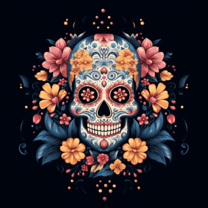 Sugar Skull Day of the Dead La Catrina Floral