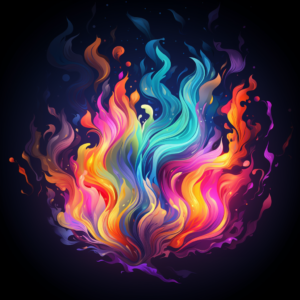 Flames Fire Rainbow Colored