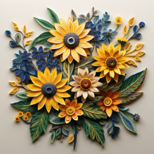 Happy Sunflowers Boho Paper Quilling Style