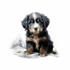 Cute Berner Puppy Bernese Mountain Dog Watercolor