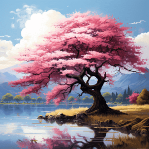 Cherry Blossom Tree | Japanese Sakura Tree Watercolor