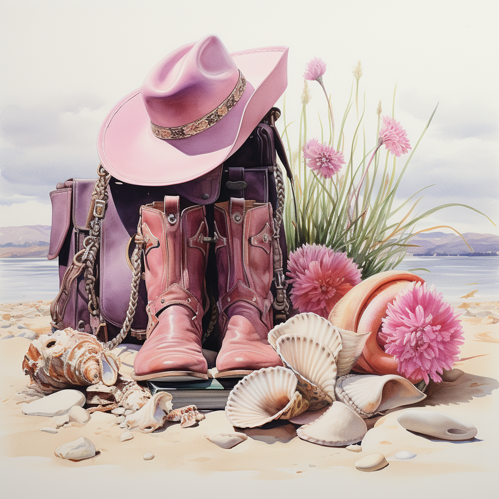 Pink Boots and Cowboy Hat | Coastal Cowgirl Floral