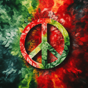 Peace Sign Tie Dye Floral Holiday Hippie Boho