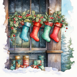 Holiday Stockings Vintage Boughs of Holly Christmas