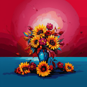 Sunflower Bouquet in a Vase with Pink Flowers