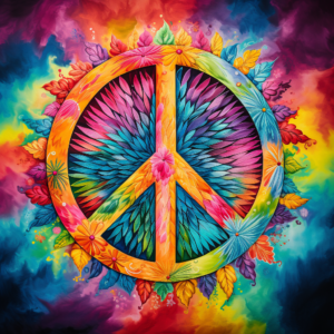 Peace Sign Rainbow Tie-Dye Inspired Design