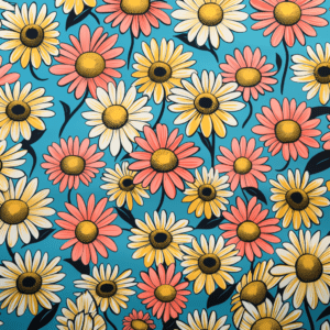 Retro Daisies | Boho Daisy Flowers Pattern