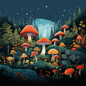 Magical Mushroom Fantasy Cottagecore Aesthetic Art