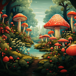 Giant Mushroom Fantasy Cottagecore Forest