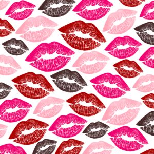 XOXO Kisses Pattern Valentine Lips Pink Red Black