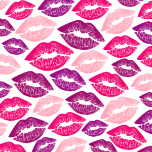 XOXO Kisses Pattern Valentine Lips Purple Pink Colors