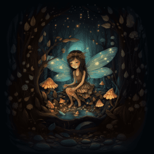 Woodland Fairy Glow Luminous Mushroom Art