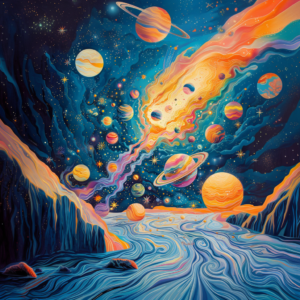 Cosmic Vortex Galaxy Surreal Planet Stars Space Art