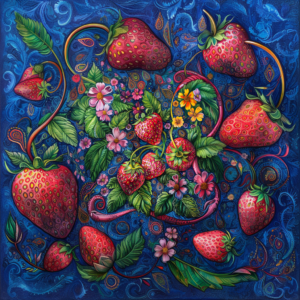 Enchanted Berry Garden Strawberry Floral Paisley