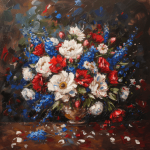 Vibrant Patriotic Bouquet Red, White, and Blue Floral