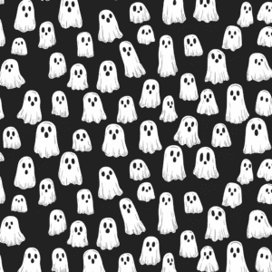 Cute White Ghost Pattern - Spooky Halloween Design