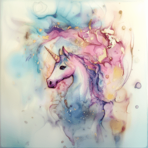 Dreamy Unicorn in Soft Pastels Abstract Fantasy Colorful