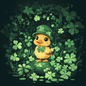 St. Patrick’s Day Duck with Shamrocks and Leprechaun Hat