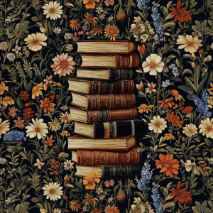 Books and Blooms Elegant Floral Bookish Botanical Aesthetic