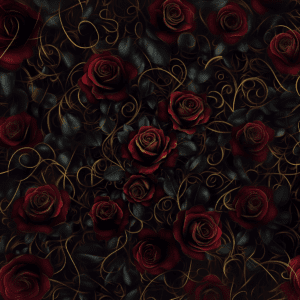 Goth Romantic Dark Fantasy Moody Rose Art Pattern